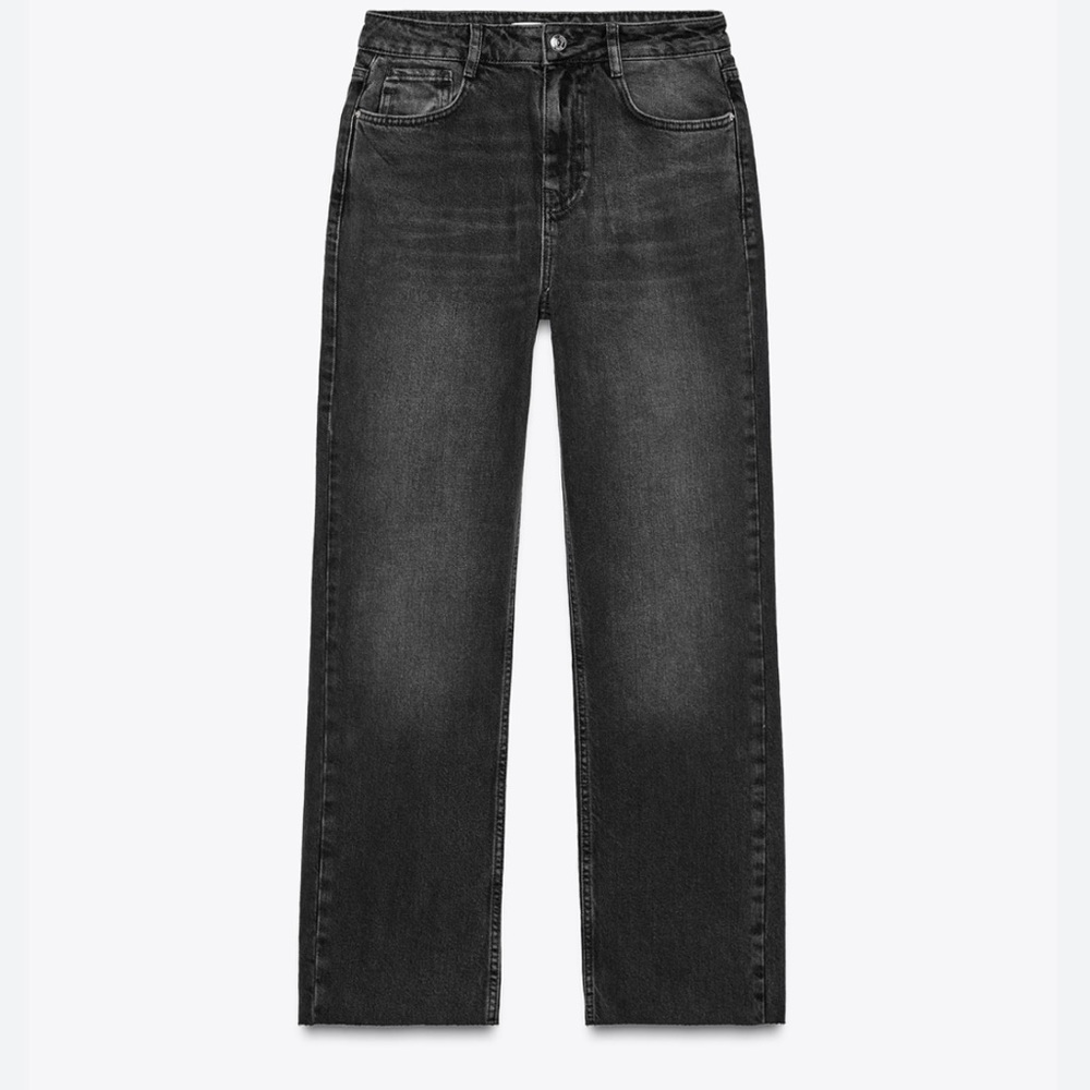 Zara high rise Black Denim mom Jeans